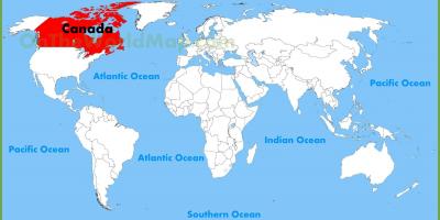 Kanada lokasi di peta dunia