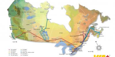 Kanada rangkaian kereta api peta